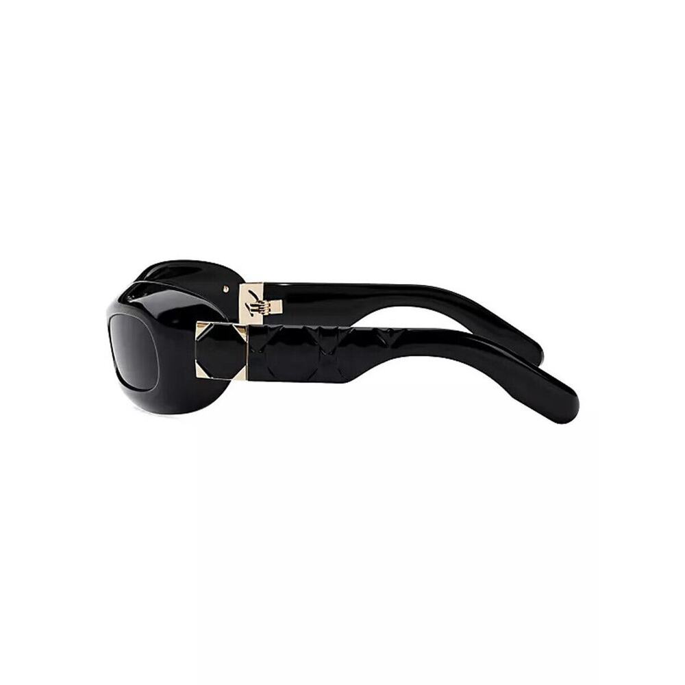 Dior "Lady" Black 95.22 R1I Oval Cat Eye Shield Sunglasses 51-25-110 NEW - Picture 4 of 6